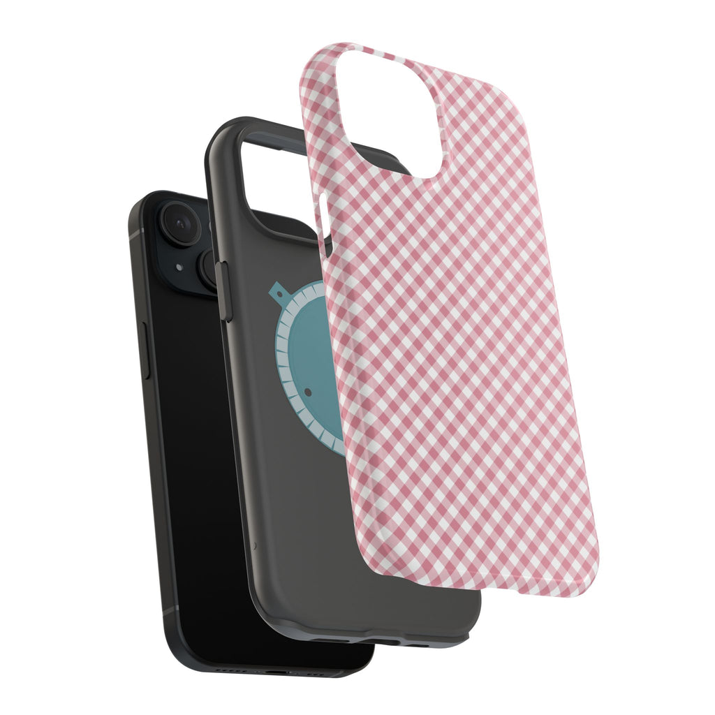 Pink Gingham Magnetic Impact-Resistant Phone Case