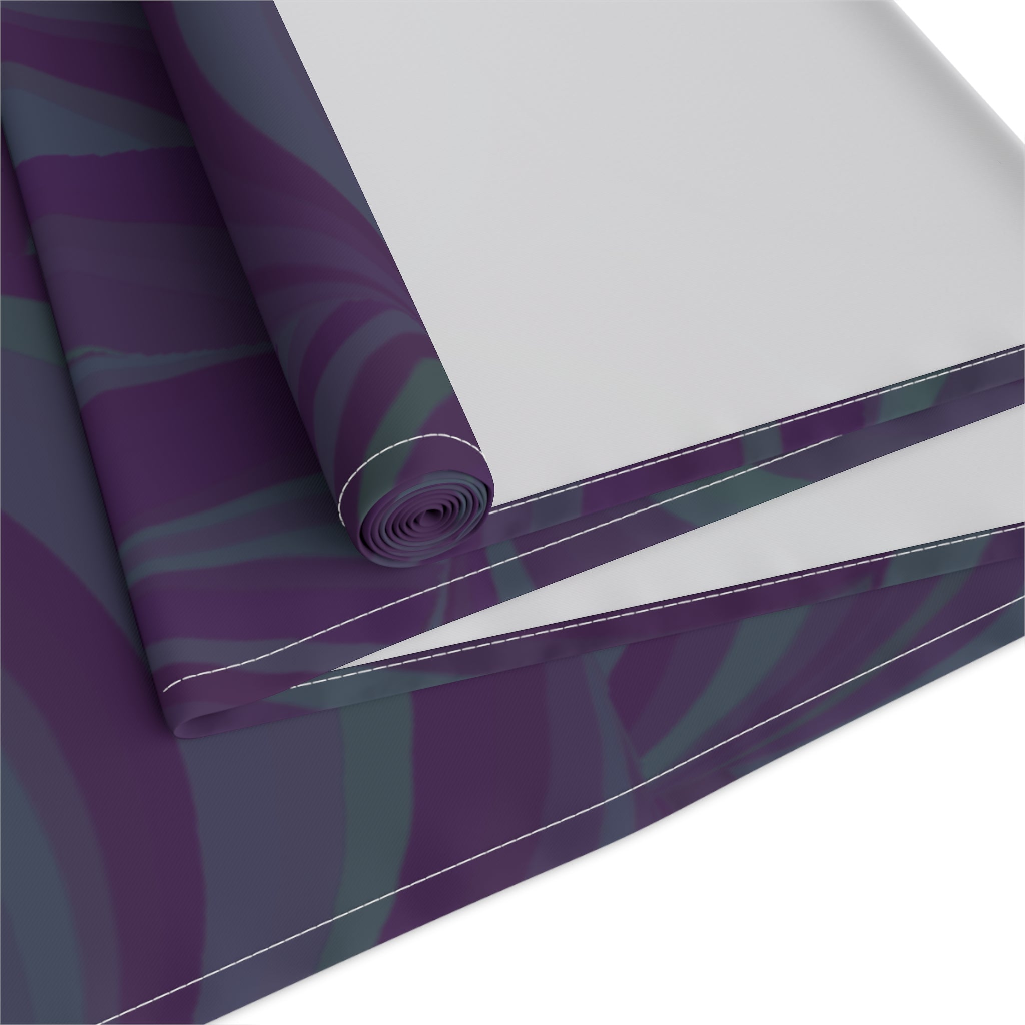 Purple Swirl Table Runner — Abstract Floral Pattern Dining Decor