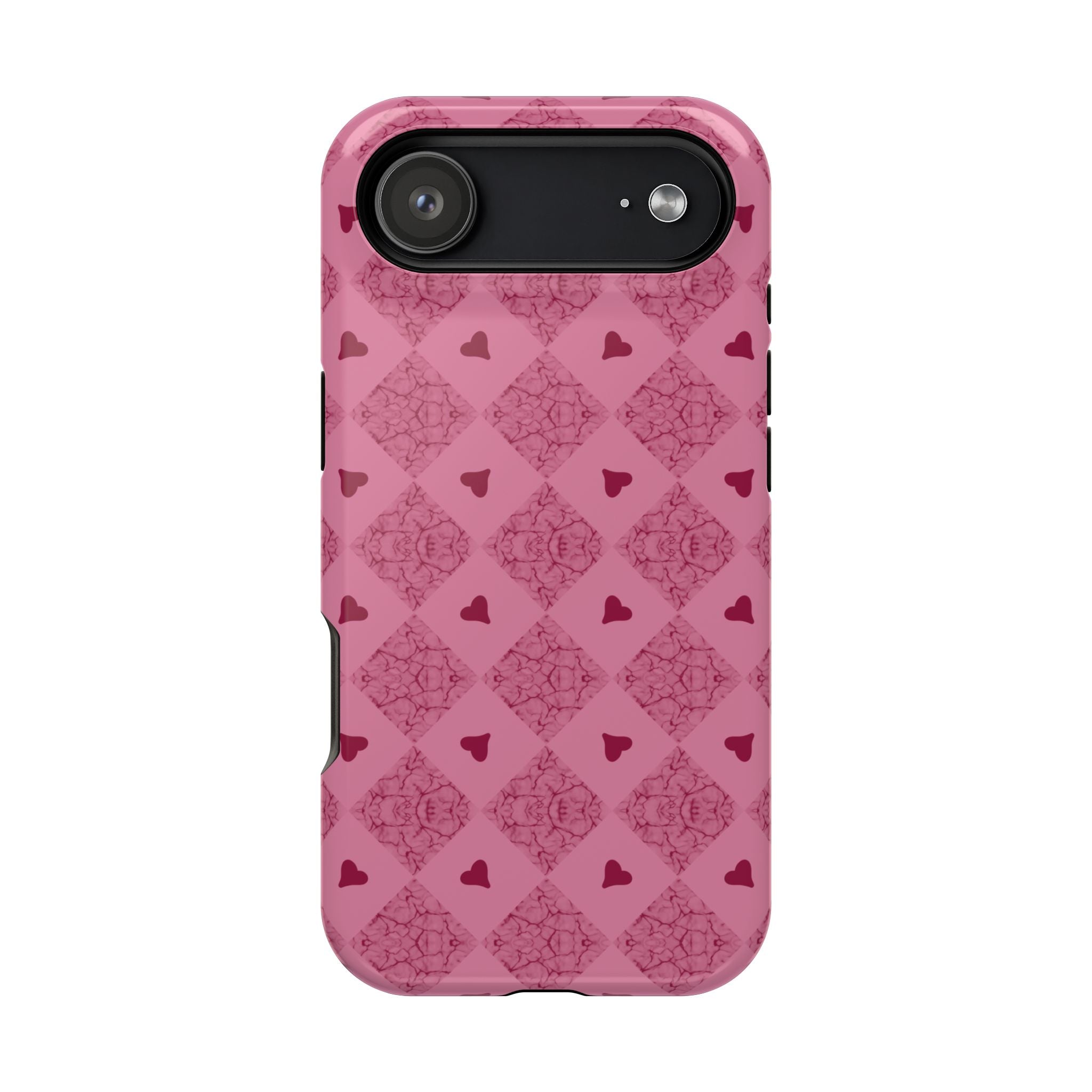 Pink Vintage Hearts Magnetic Impact-Resistant Phone Case