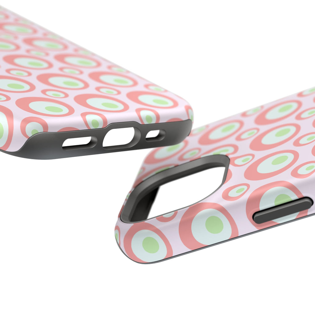 Pink Retro Circles Magnetic Impact-Resistant Phone Case