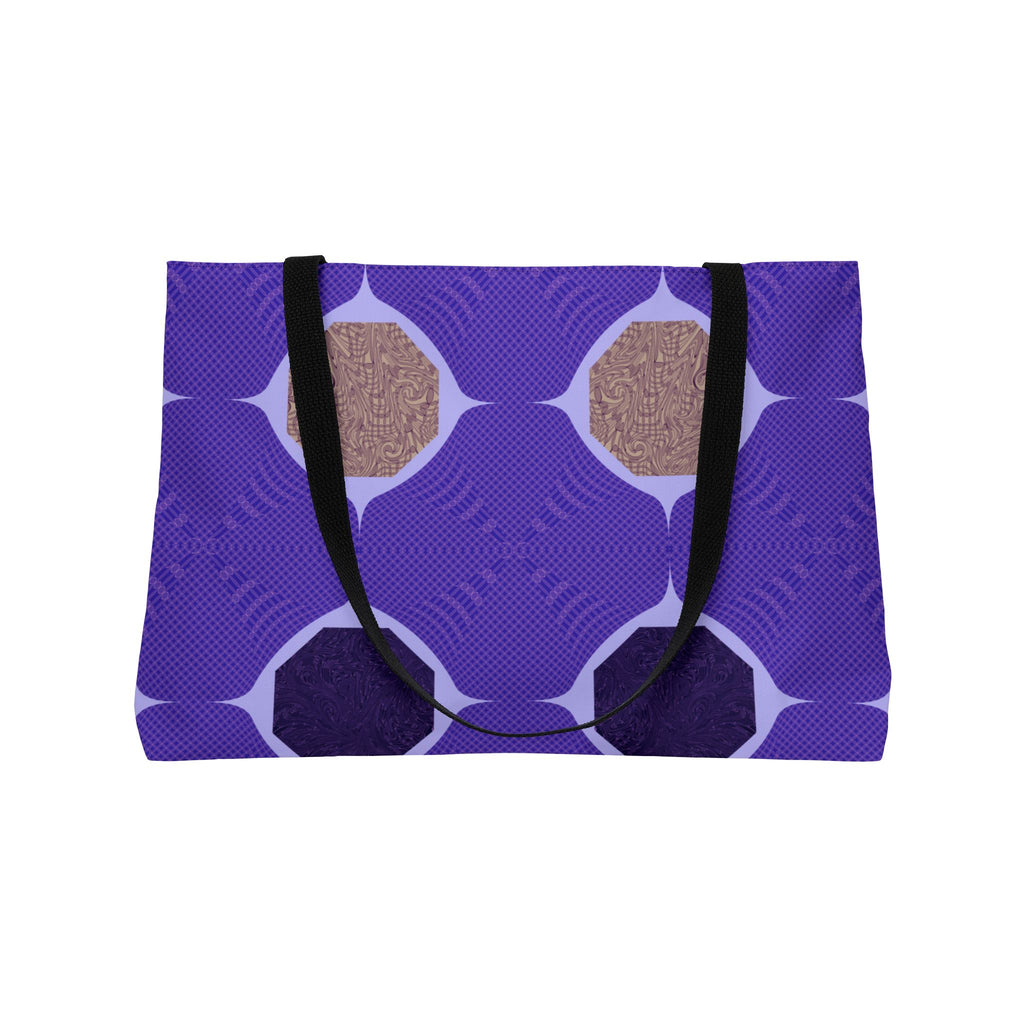 Weekender Tote Bag – Geometric Violet Pattern Travel Tote