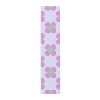 Pastel Floral Table Runner — Pink & Green Daisy Pattern