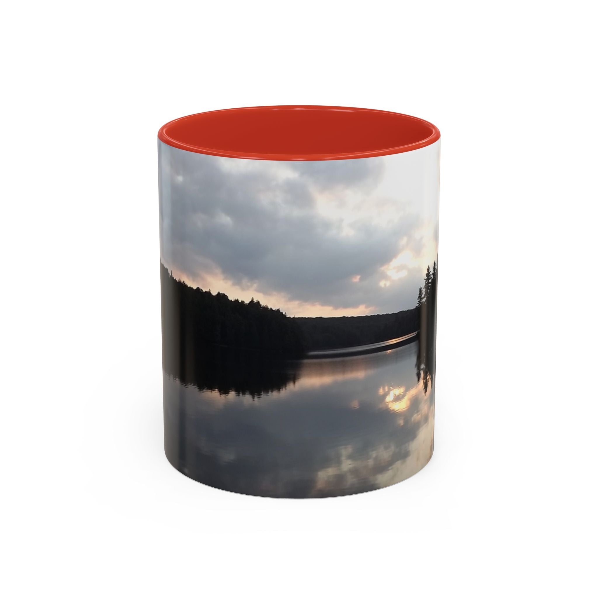 Lake Sunset Accent Coffee Mug — Scenic Reflection Photography 11/15oz