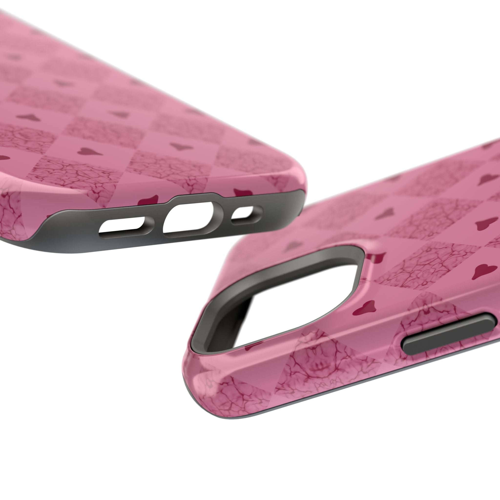 Pink Vintage Hearts Magnetic Impact-Resistant Phone Case