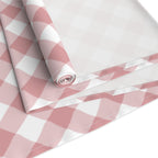 Pink Gingham Table Runner — Cotton-Blend Plaid Decor for Farmhouse, Spring & Picnic Tables