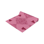 Pink Heart Patchwork Table Runner - Romantic Valentine Dining Decor