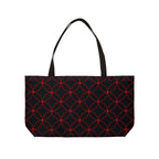 Weekender Tote Bag — Red Geometric Circle Pattern Travel Tote