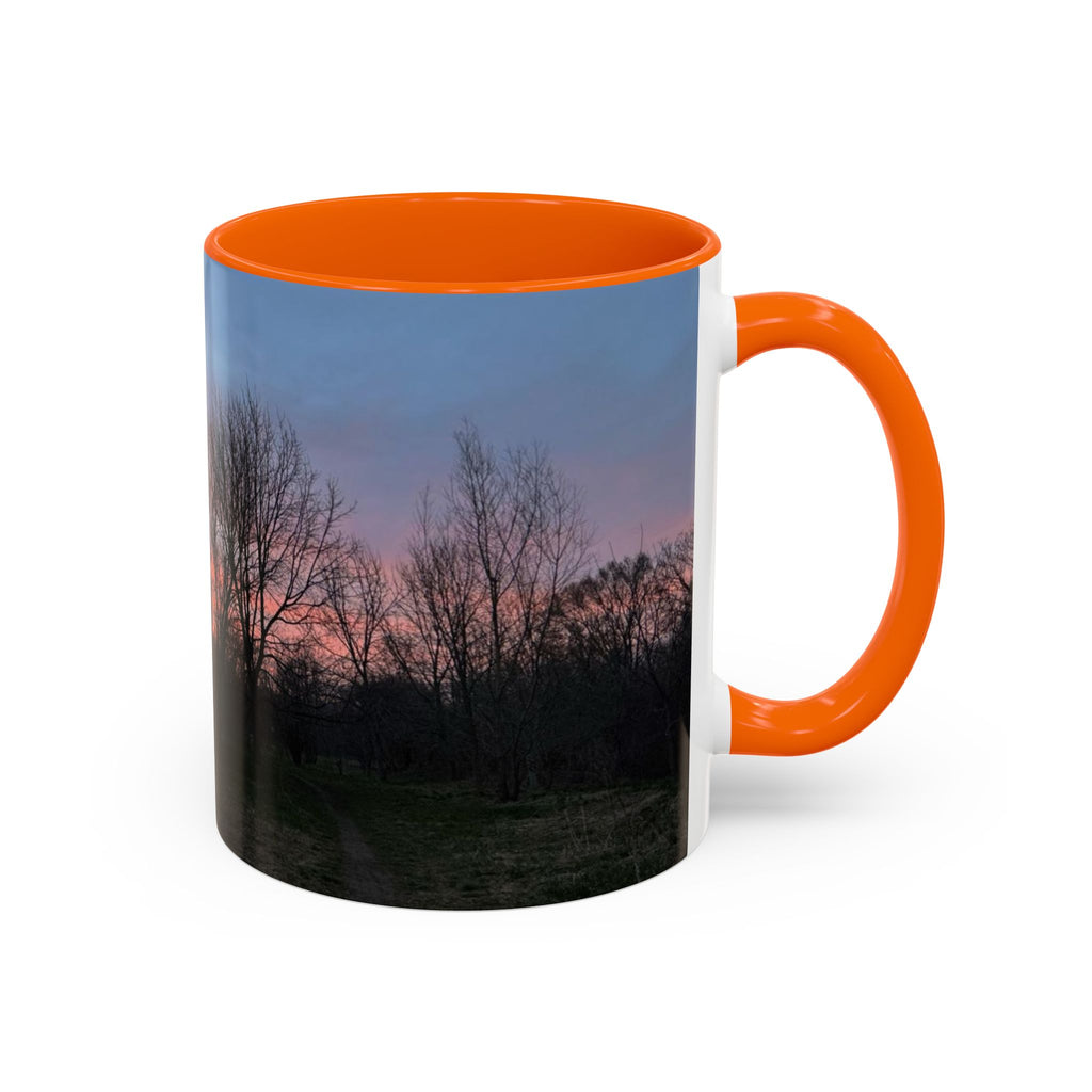 Sunset Silhouette In Derby, UK Coffee Mug — Scenic Tree Silhouette at Dusk (11/15oz)
