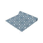 Blue Moroccan Tile Table Runner — Cotton-Poly Decorative Dining Accent