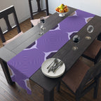 Purple Geometric Table Runner — Modern Abstract Dining Accent