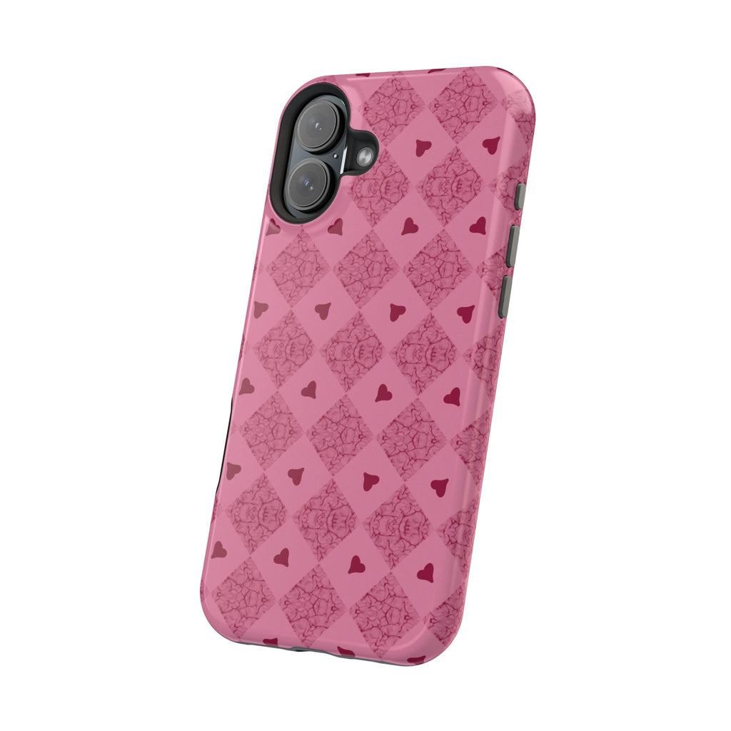 Pink Vintage Hearts Magnetic Impact-Resistant Phone Case