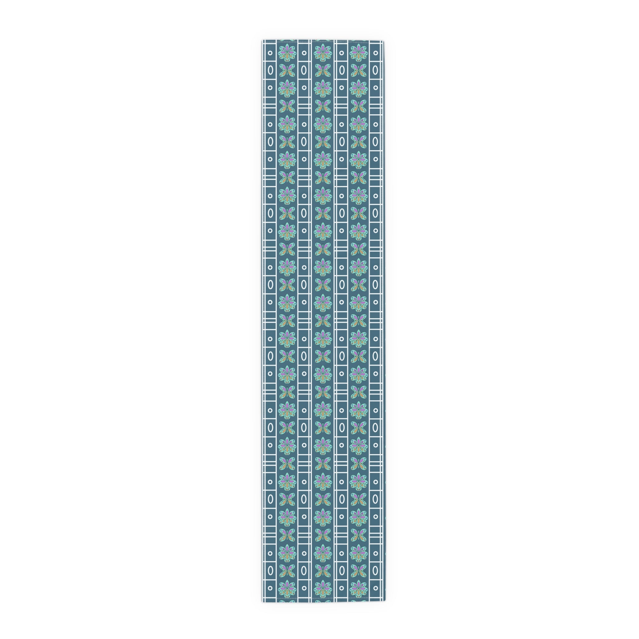 Colourful Floral Geometric Table Runner — Mediterranean-Inspired Cotton-Poly Dining Decor