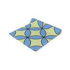 Geometric Blossom Table Runner — Blue & Lime Retro Pattern