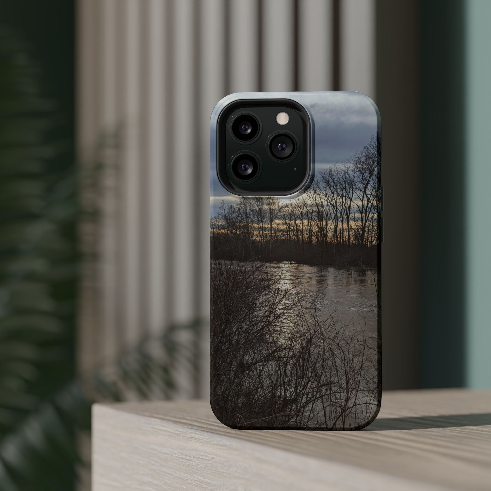 Phone Case — Moody Winter River Landscape Magnetic Impact-Resistant Case