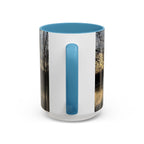 Sunset Reflection Coffee Mug — Forest Silhouette Accent Mug