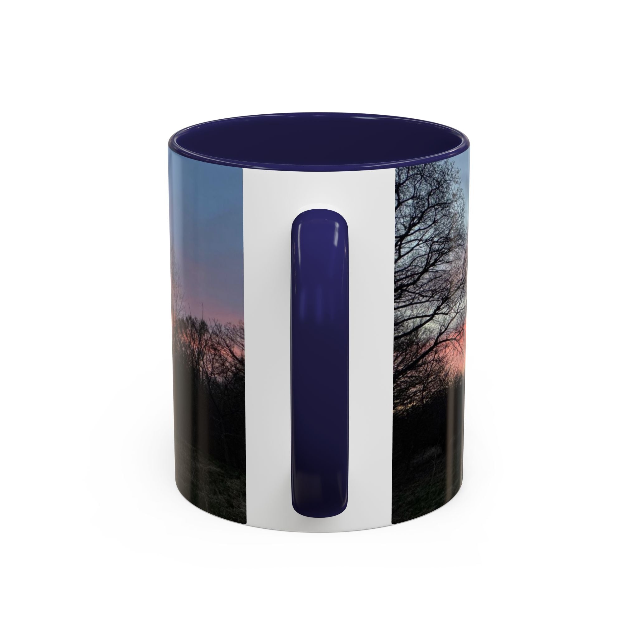 Sunset Silhouette In Derby, UK Coffee Mug — Scenic Tree Silhouette at Dusk (11/15oz)