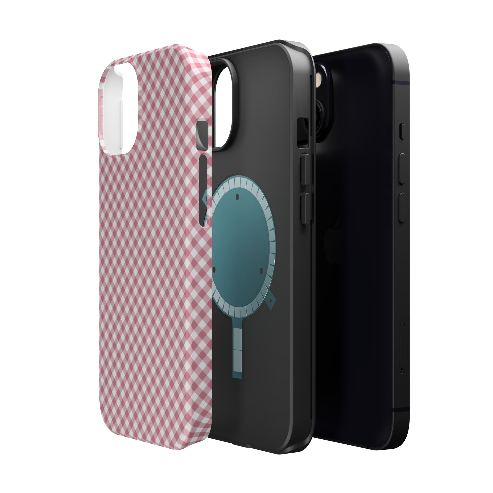 Pink Gingham Magnetic Impact-Resistant Phone Case