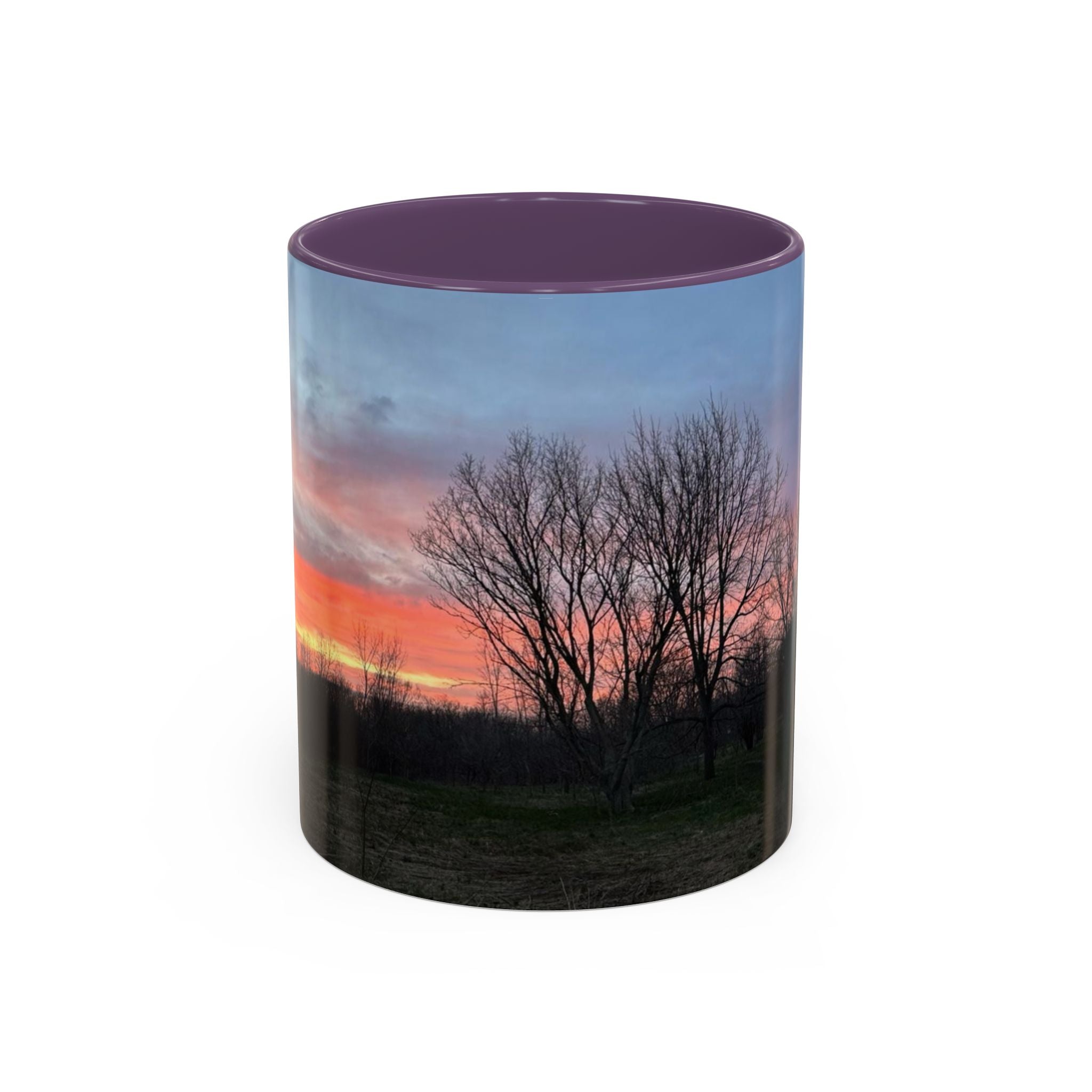 Sunset Silhouette In Derby, UK Coffee Mug — Scenic Tree Silhouette at Dusk (11/15oz)