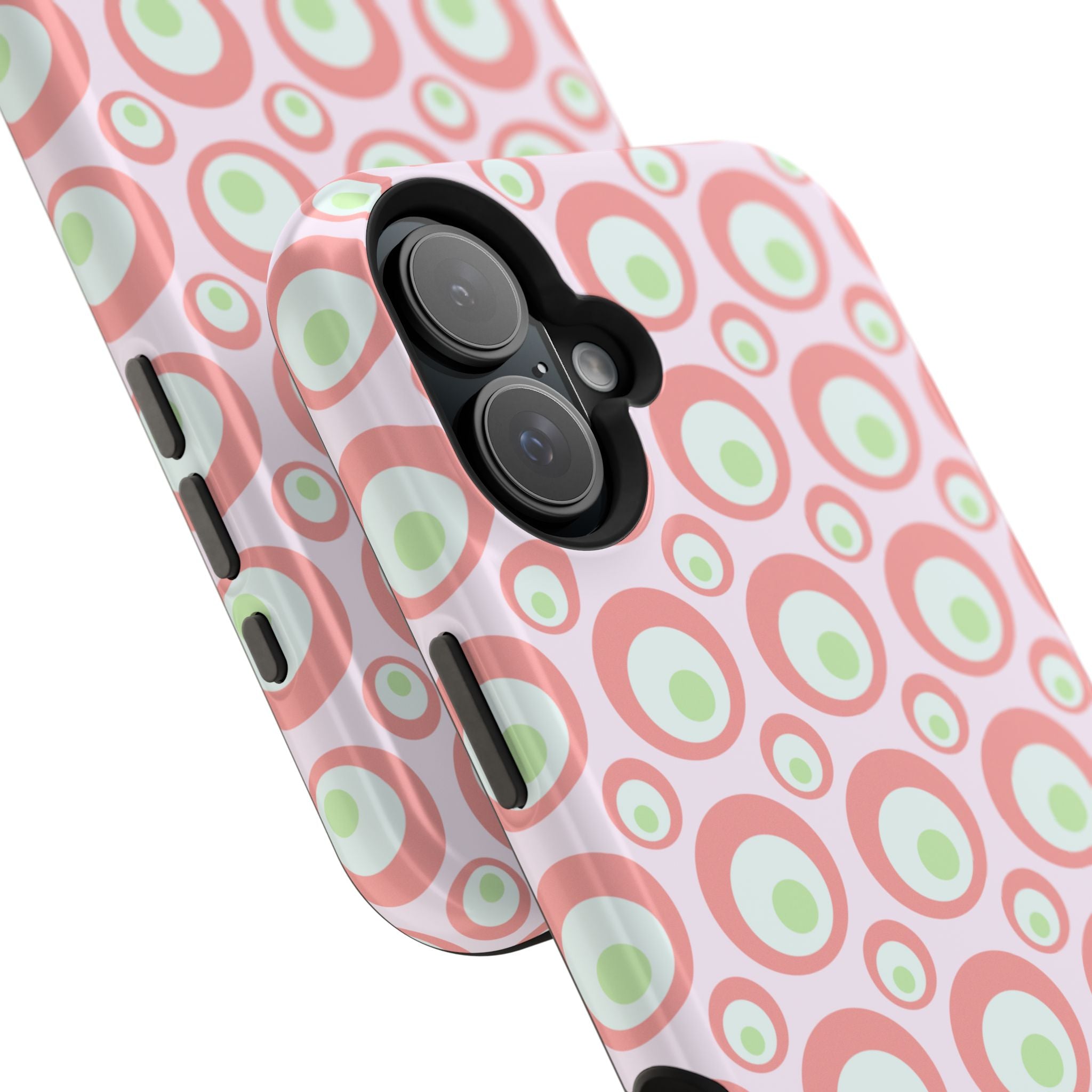 Pink Retro Circles Magnetic Impact-Resistant Phone Case