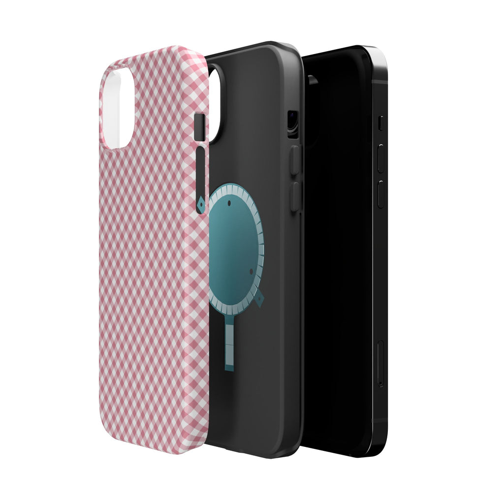 Pink Gingham Magnetic Impact-Resistant Phone Case