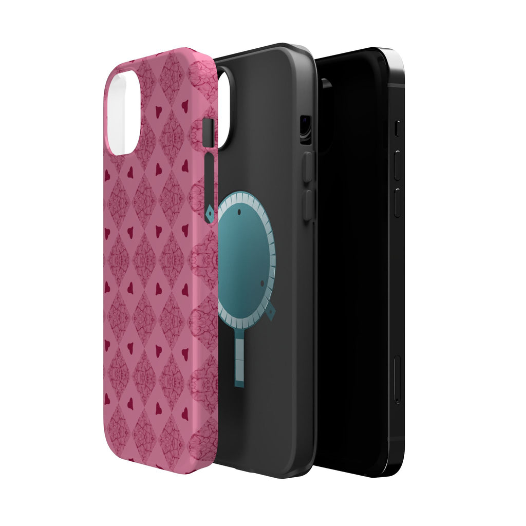 Pink Vintage Hearts Magnetic Impact-Resistant Phone Case