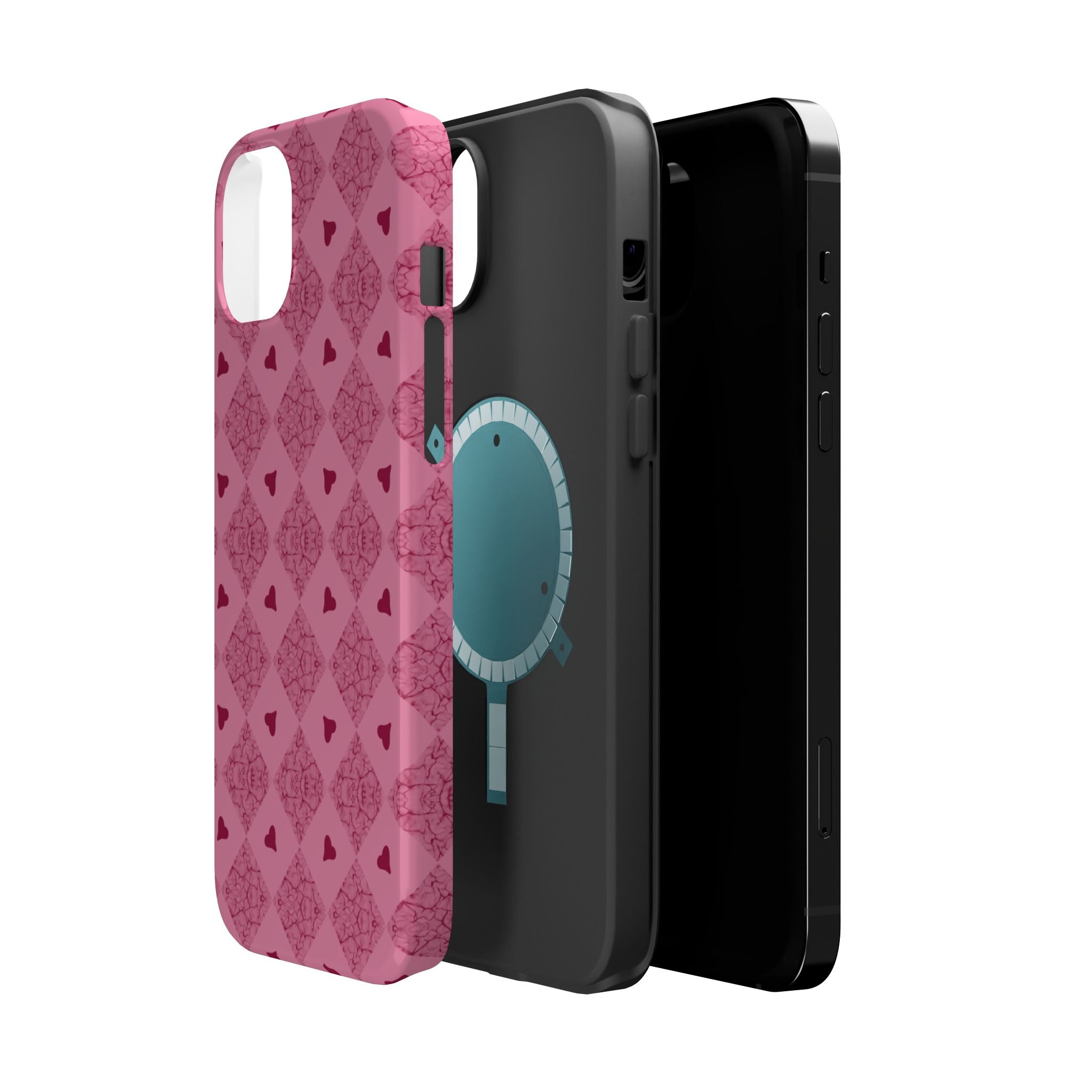 Pink Vintage Hearts Magnetic Impact-Resistant Phone Case