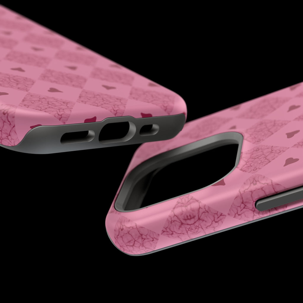 Pink Vintage Hearts Magnetic Impact-Resistant Phone Case