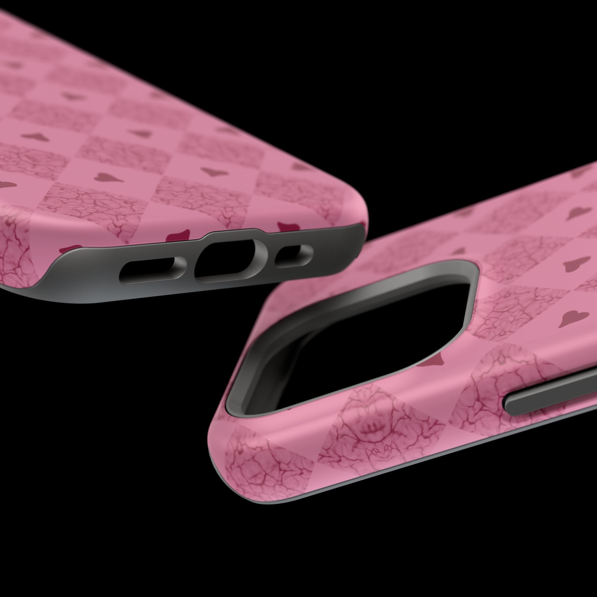 Pink Vintage Hearts Magnetic Impact-Resistant Phone Case