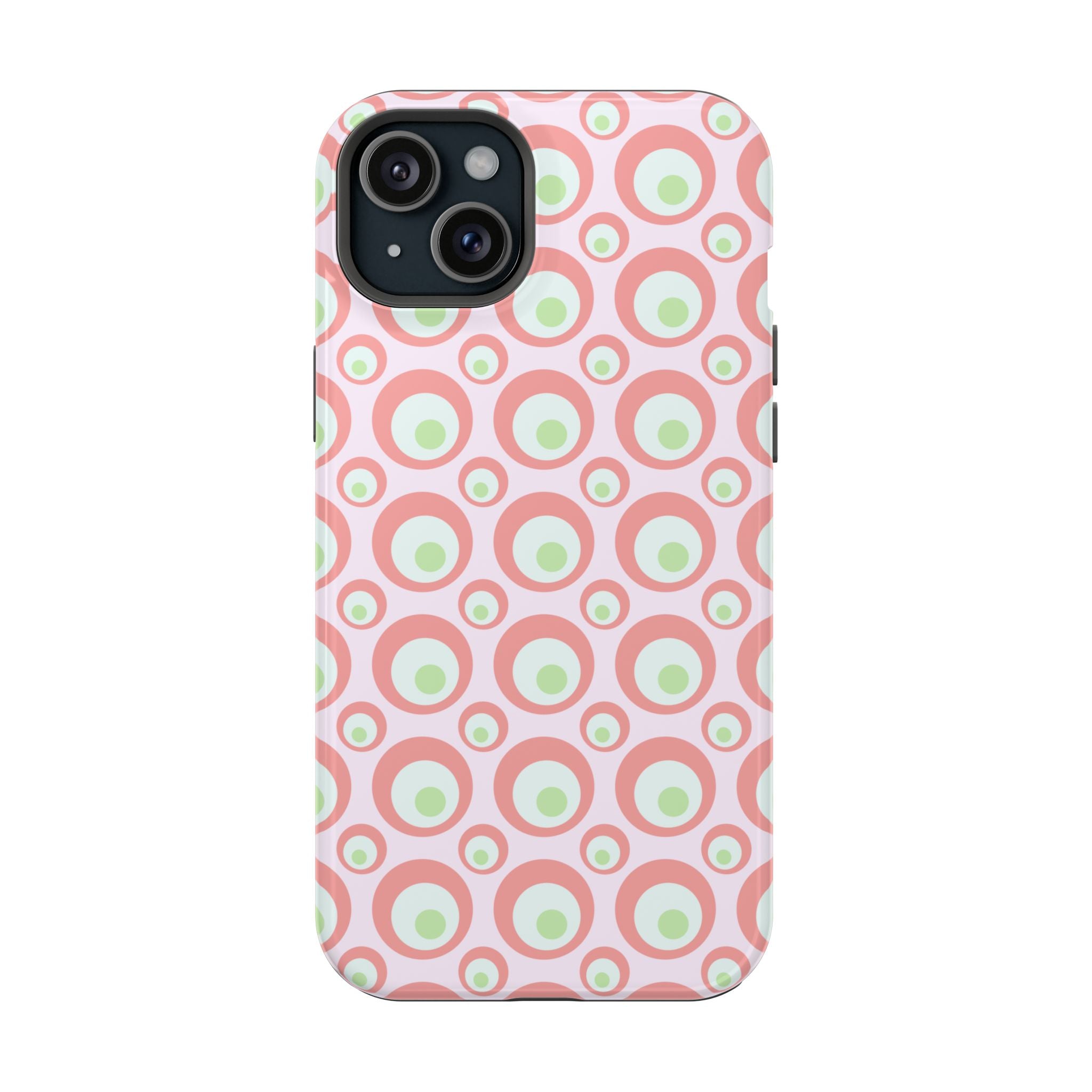 Pink Retro Circles Magnetic Impact-Resistant Phone Case