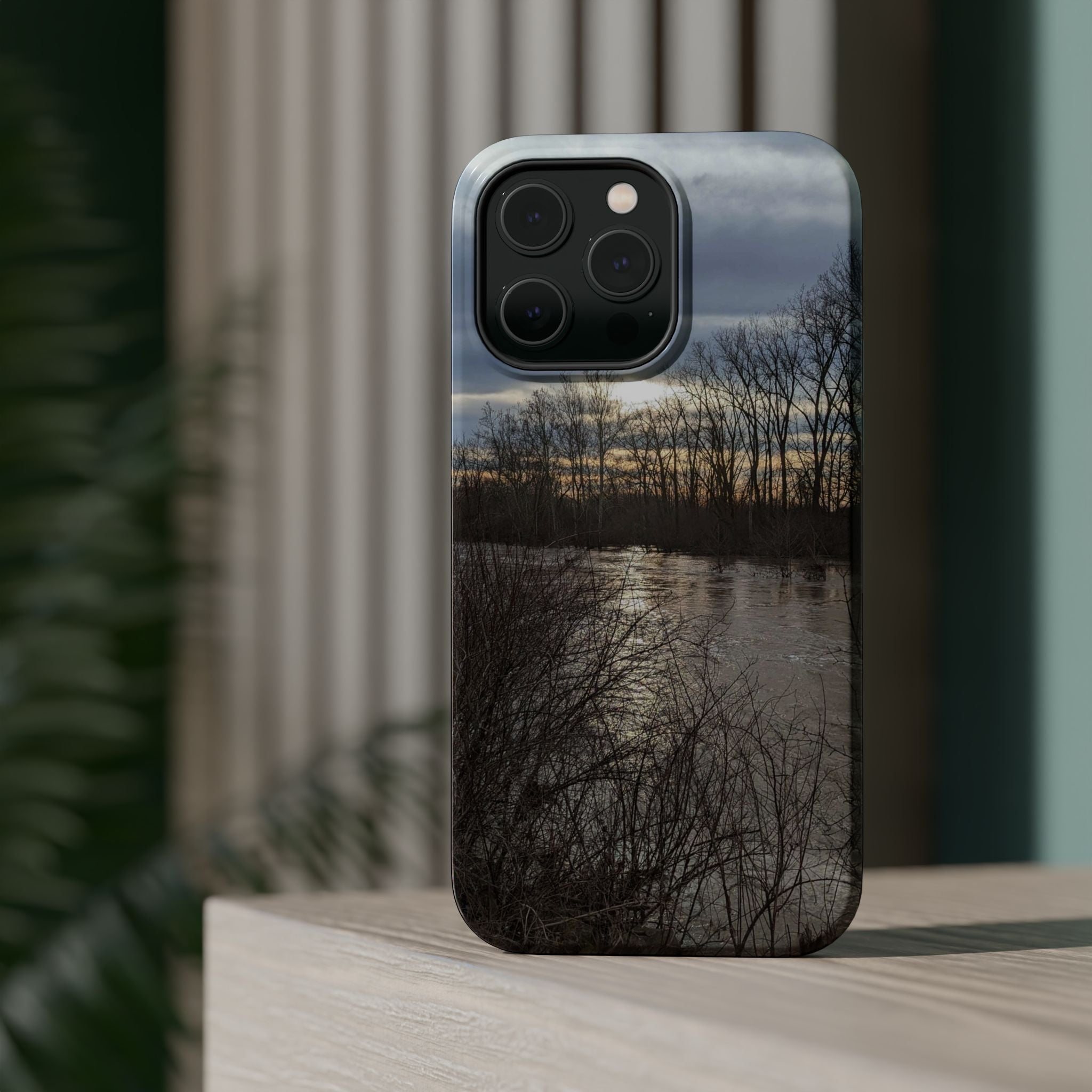 Phone Case — Moody Winter River Landscape Magnetic Impact-Resistant Case