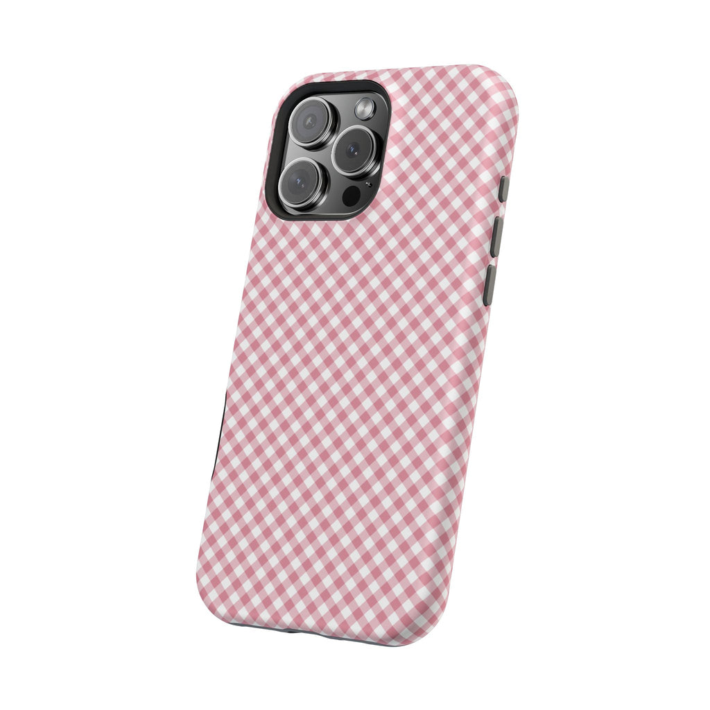 Pink Gingham Magnetic Impact-Resistant Phone Case