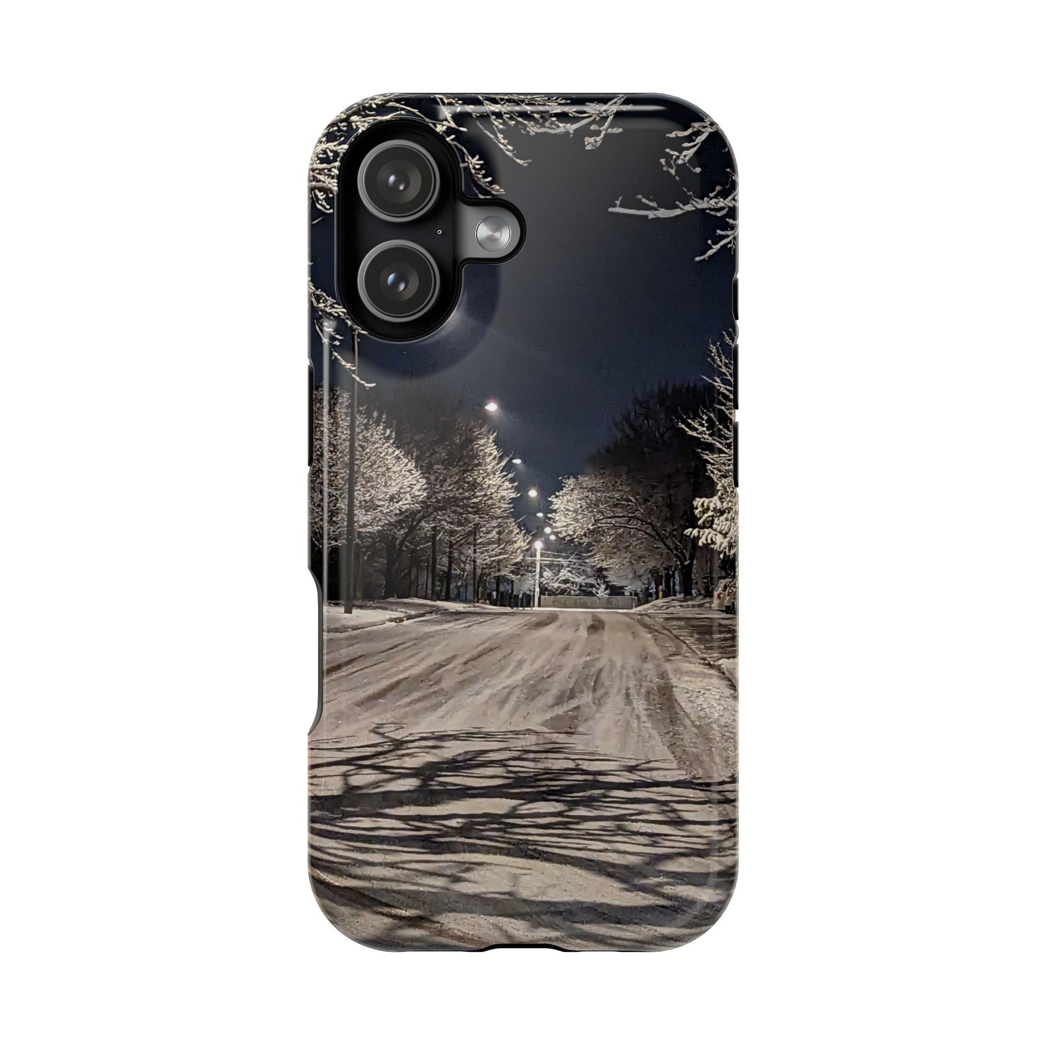 Winter Night Snow Road Magnetic Impact-Resistant Phone Case