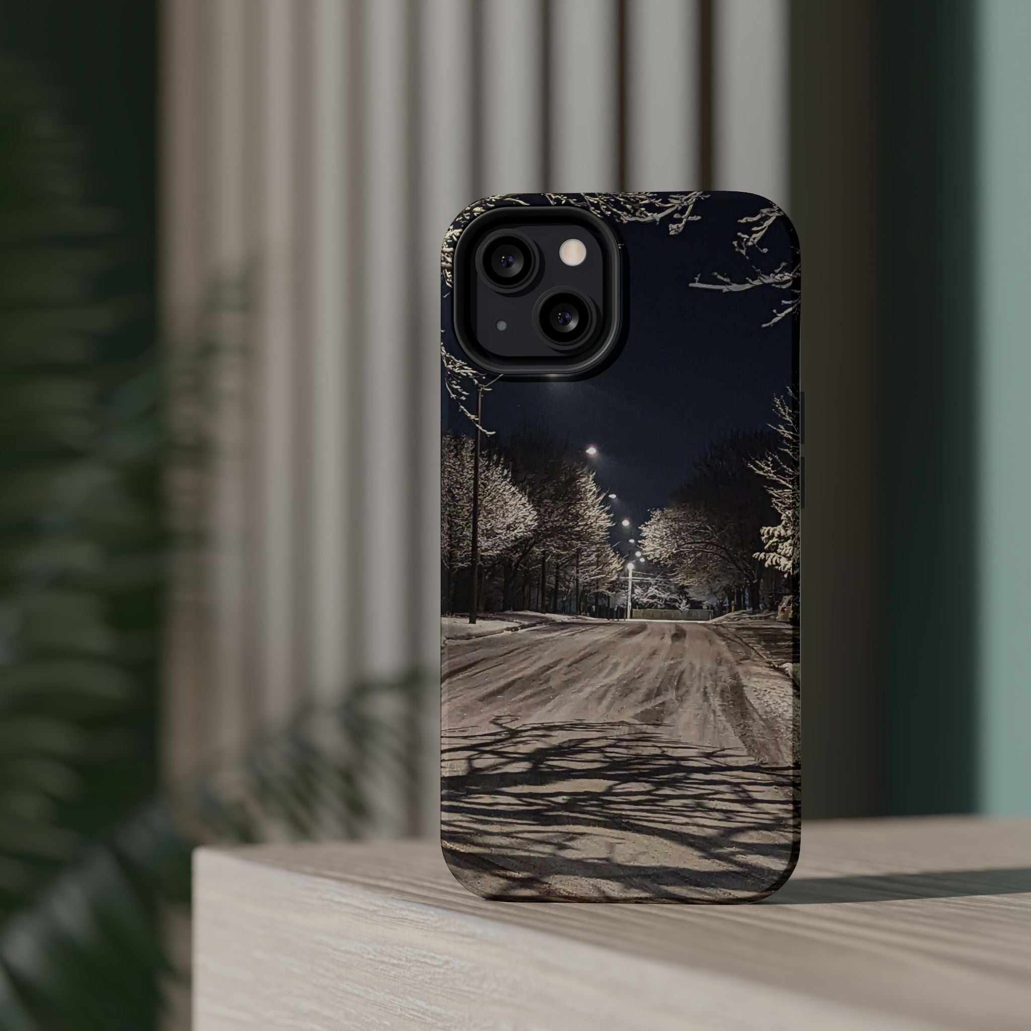 Winter Night Snow Road Magnetic Impact-Resistant Phone Case