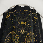 Gemini Zodiac Shower Curtain — Gold Celestial Horoscope Bathroom Decor